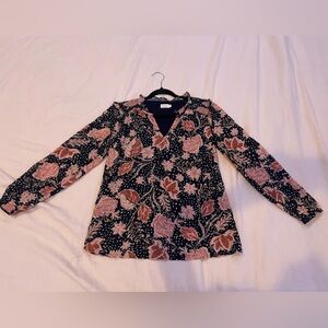 Aisley Blouse 1859 Lighthouse Starry Floral Slate